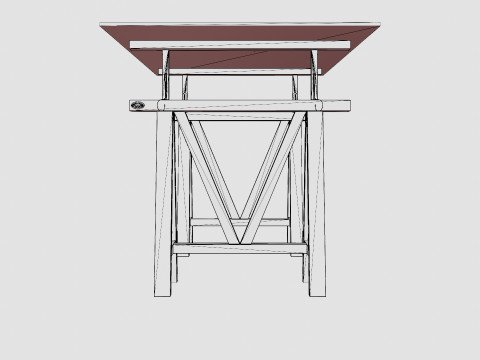 Trestle desk black 3Dモデル