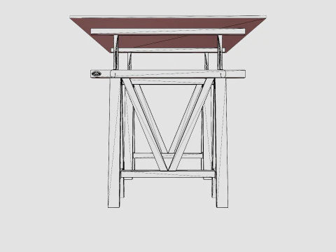 Trestle desk black 3D Model