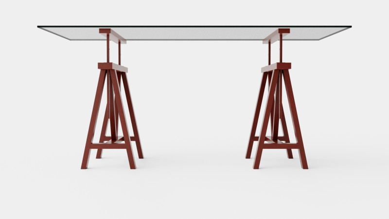 Trestle desk rich brown 3D Модель .c4d .max .obj .3ds .fbx .stl .blend 