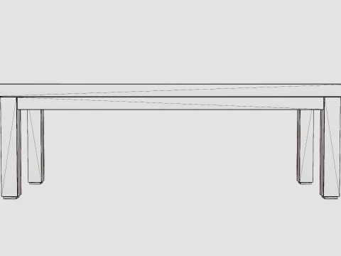 Vintage coffee table charcoal 3D Model