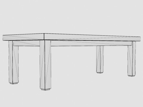 Vintage coffee table charcoal 3D Модель