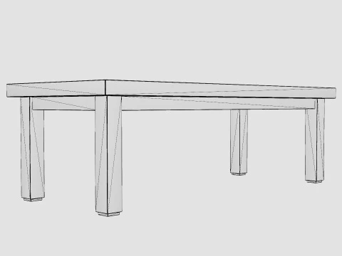 Vintage coffee table charcoal 3D Model