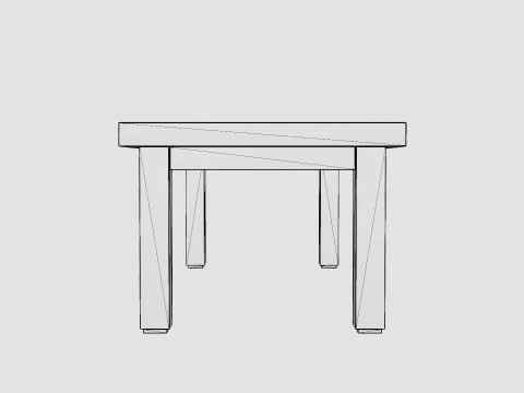Vintage coffee table charcoal 3D Model