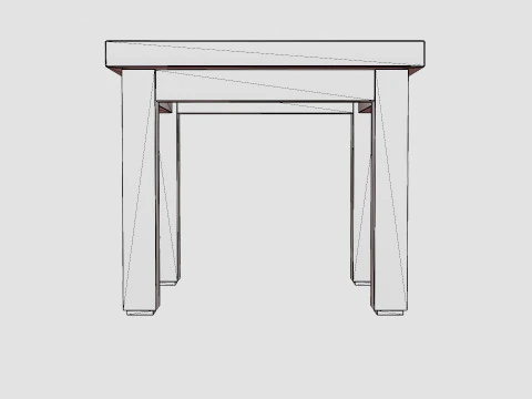 Vintage side table charcoal 3D Model