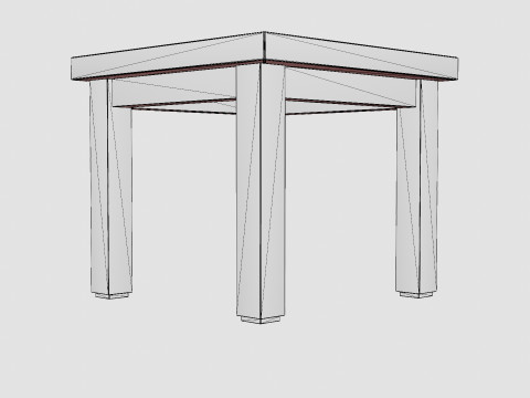 Vintage side table charcoal 3D Модель