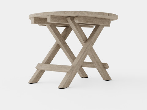 Vintage side table charcoal round 3D Model