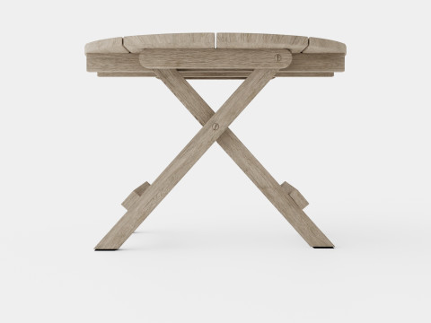 Vintage side table charcoal round 3D 모델