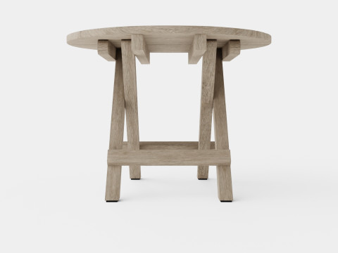 Vintage side table charcoal round 3D 모델