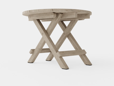 Vintage side table charcoal round 3D 모델
