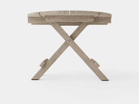 Vintage side table charcoal round 3D 모델