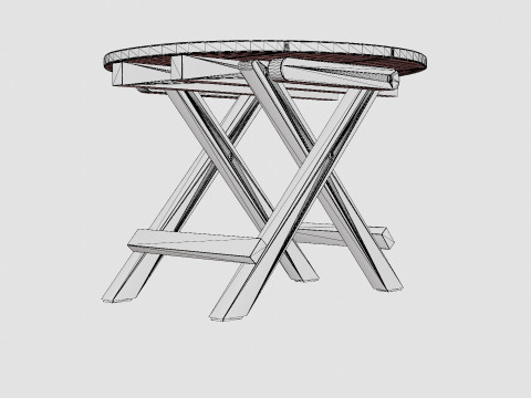 Vintage side table charcoal round 3D 모델