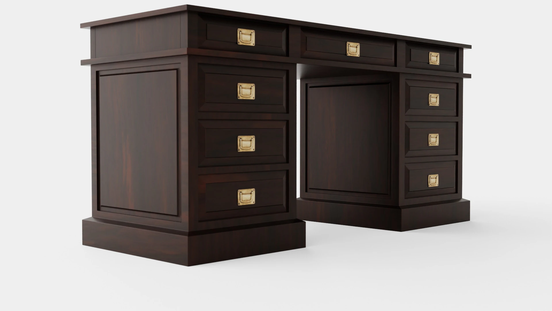 Wall Street desk English 3D Model .c4d .max .obj .3ds .fbx .stl .blend 