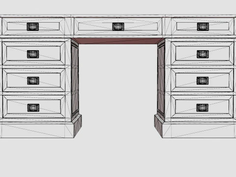 Wall Street desk English 3D Model