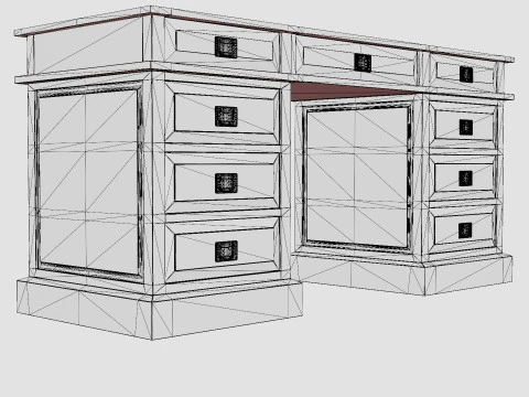 Wall Street desk English 3D Model