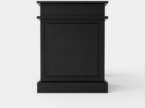 Wall Street desk black oak 3D Model