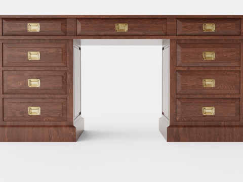 Wall Street desk rich brown Modello 3D