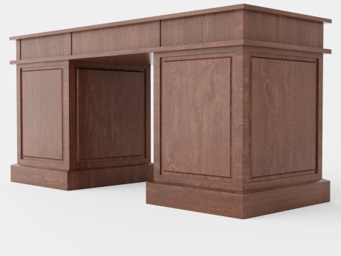 Wall Street desk rich brown Modello 3D