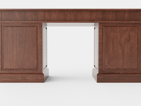 Wall Street desk rich brown Modello 3D