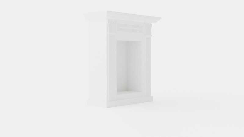 Warren fireplace white 3D Model .c4d .max .obj .3ds .fbx .stl .blend 
