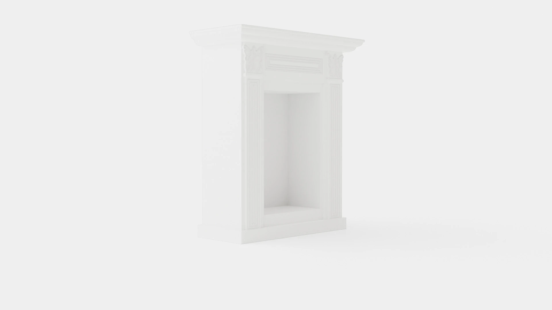 Warren fireplace white 3D Model .c4d .max .obj .3ds .fbx .stl .blend 