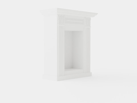 Warren fireplace white 3D Model
