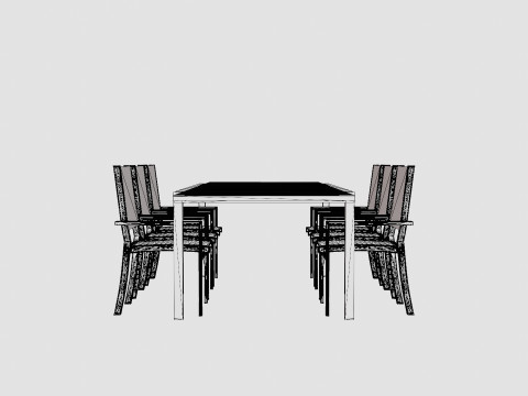 Palermo Dining Set Model 3D