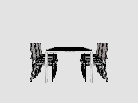 Palermo Dining Set 3D Model
