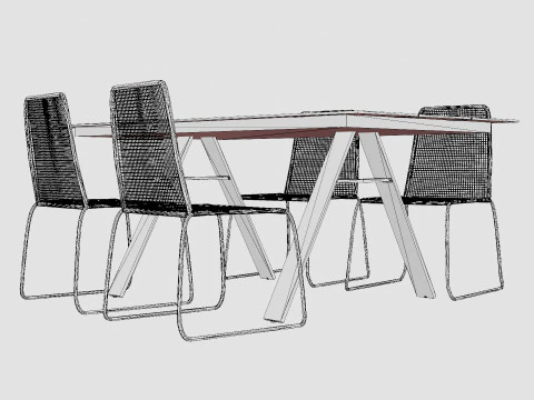 Davo Dining Set 3D Model