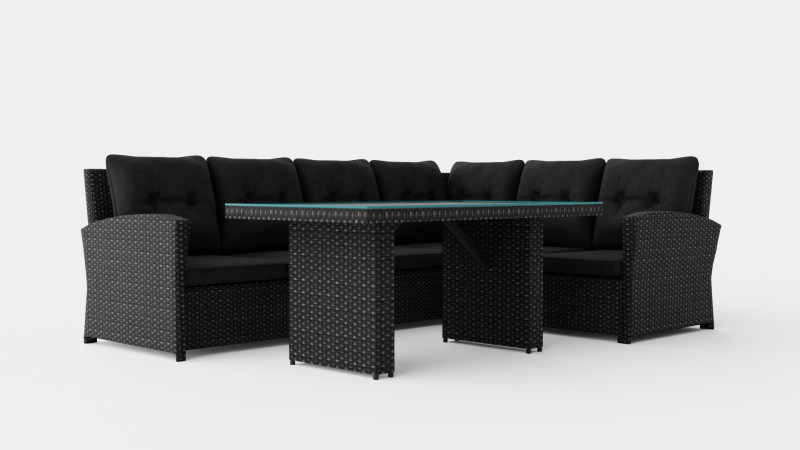 Alicante Corner Set Grey 3D 모델 .c4d .max .obj .3ds .fbx .stl .blend 