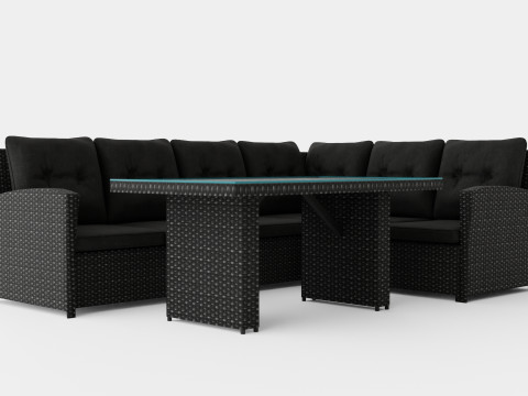 Alicante Corner Set Grey 3D 모델