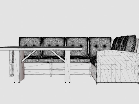 Alicante Corner Set Grey 3D 모델