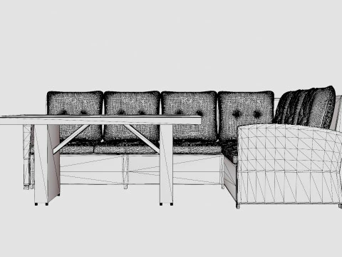 Alicante Corner Set Grey 3D Model
