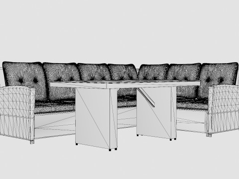 Alicante Corner Set Grey 3D 모델