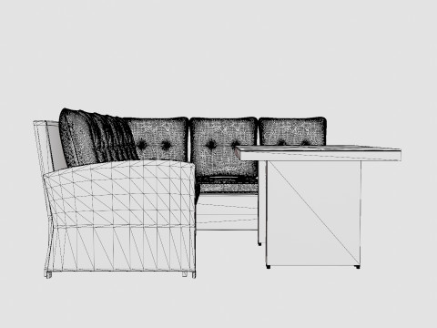 Alicante Corner Set Grey 3D 모델