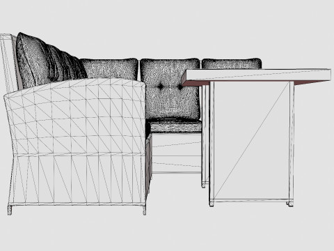 Alicante Corner Set Sand 3D Model