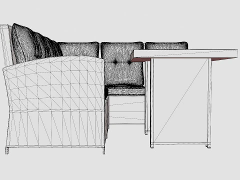 Alicante Corner Set Sand 3D Model