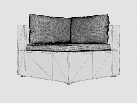 Asker Lounge Corner Chair Model 3D