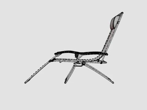 Baden Chair Blue 3D Model