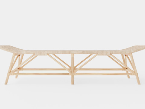 Bariano Natural Rattan Bench 3D Model