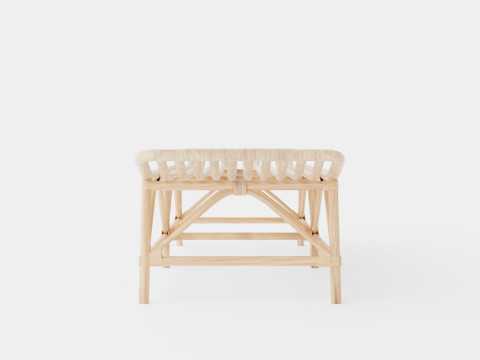 Bariano Natural Rattan Bench 3D Model