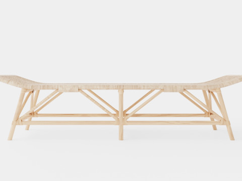 Bariano Natural Rattan Bench 3D Model