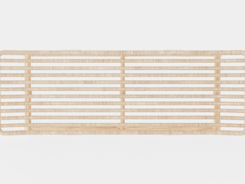 Bariano Natural Rattan Bench 3D Model