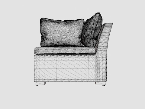 Caracas Lounge Set Corner Sofa 3D Model