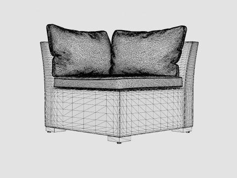 Caracas Lounge Set Corner Sofa 3D Model