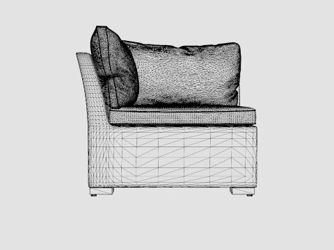 Caracas Lounge Set Corner Sofa 3D Model