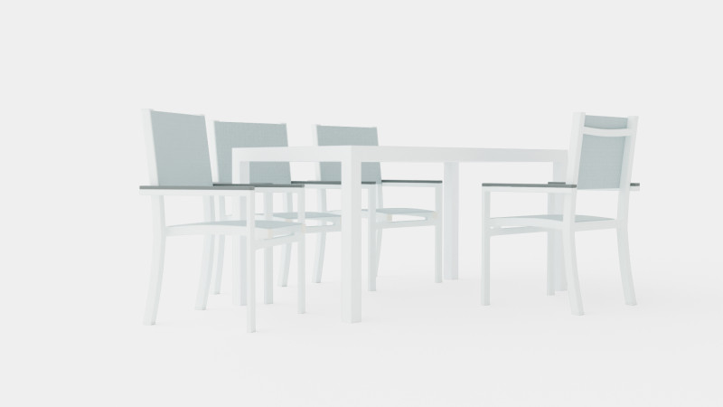 Dover Dining Set 3D Модель .c4d .max .obj .3ds .fbx .stl .blend 