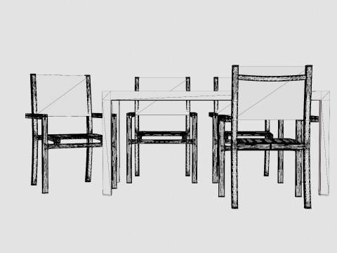 Dover Dining Set 3D Модель