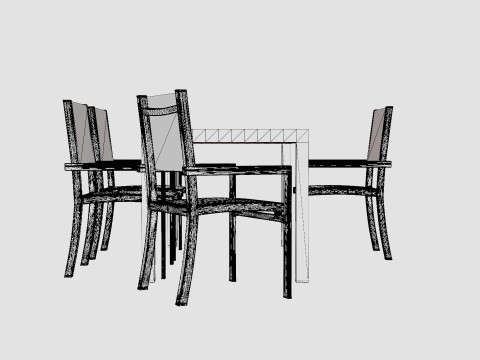 Dover Dining Set 3D Модель