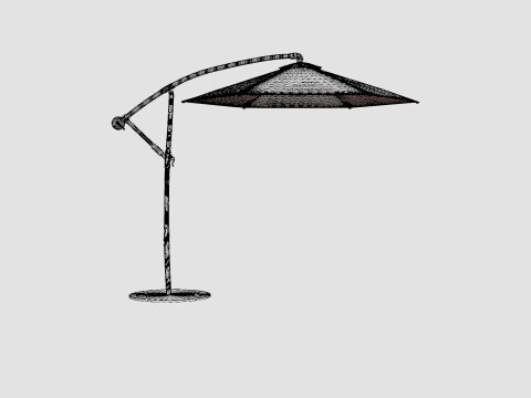 Forio Umbrella Grey 3D Model