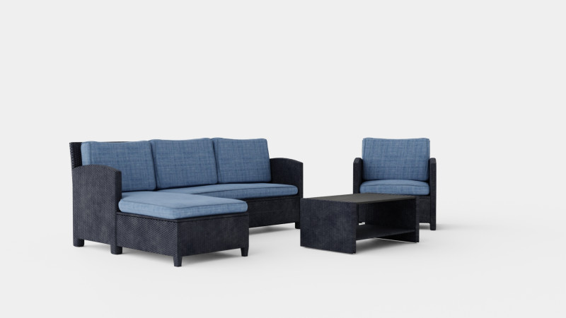Fortezza Lounge Set 3D 模型 .c4d .max .obj .3ds .fbx .stl .blend 